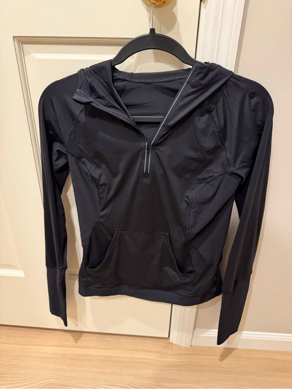 lululemon athletica Black Half-Zip Hooded Training Top